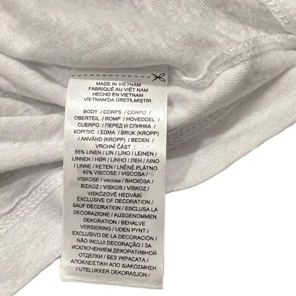 Lauren Ralph Lauren White Jersey Tie Neck Flutter Sleeve Top L - Picture 4 of 4